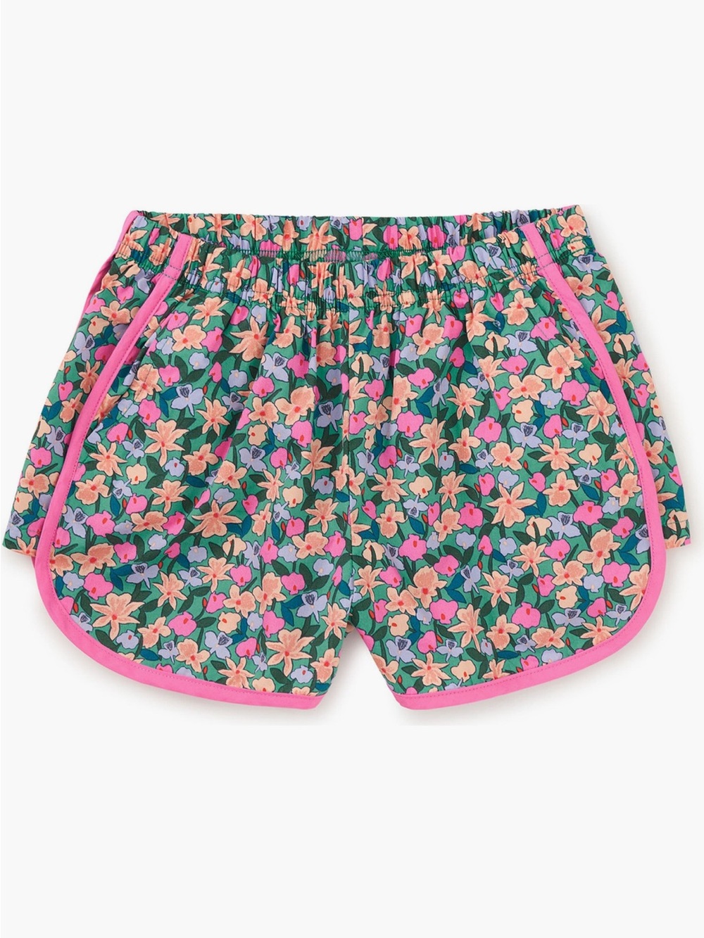 Tea Collection Woven Dolphin Shorts Floral Kids Shorts with Pink Trim 7
